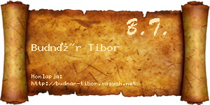 Budnár Tibor névjegykártya